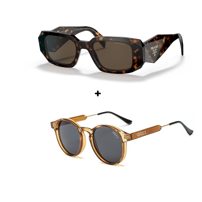OCTOBRE NOIR - 2 Lunettes Unisexes - Gucci | Prada - Achetez 1 Obtenez 2